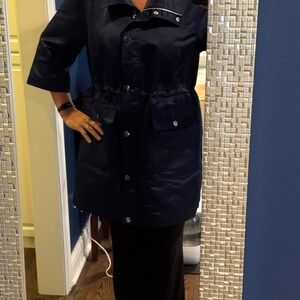 Lands' End Women's Navy Blue Satin Coat